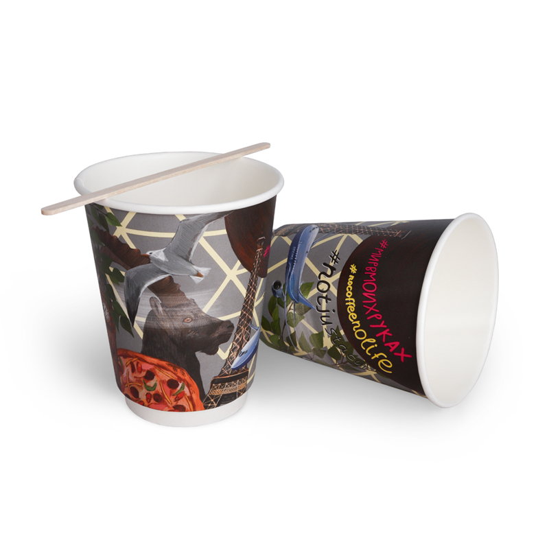 товар Бумажный двухслойный стакан ''Вокруг света'', 350 мл (макс. 400 мл) STD0360