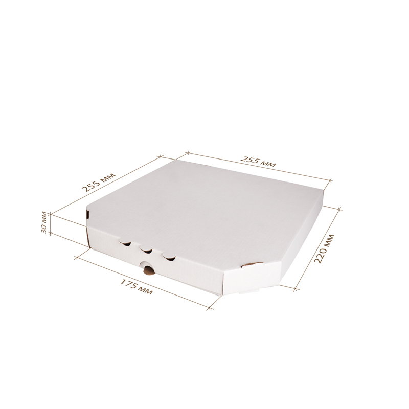 товар Коробка для пиццы, белая, 255*255*30 мм PZ125B