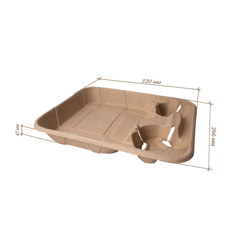 товар Поднос для фастфуда с двумя держателями для стаканов, 330*266*47 мм DS005