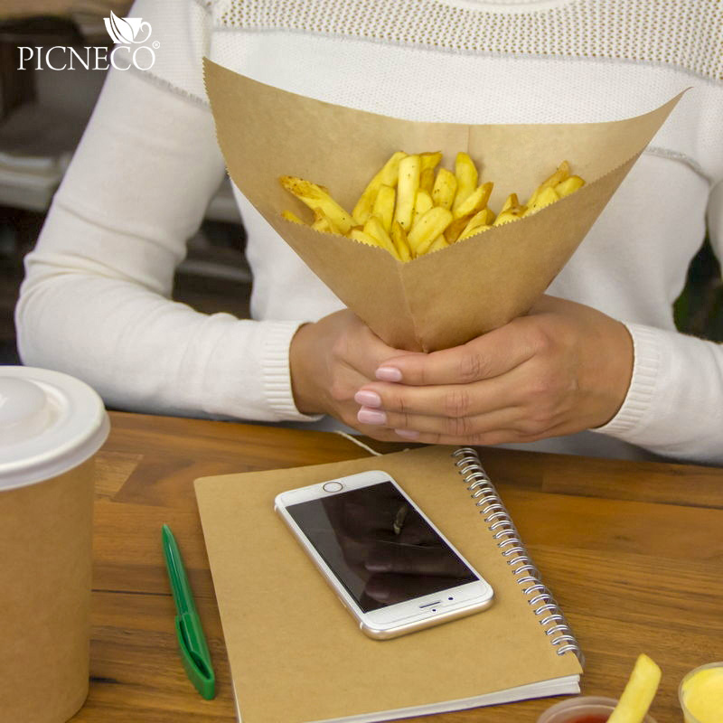 товар Бумажный крафт уголок для бургера, 175*175 мм UG017Kr