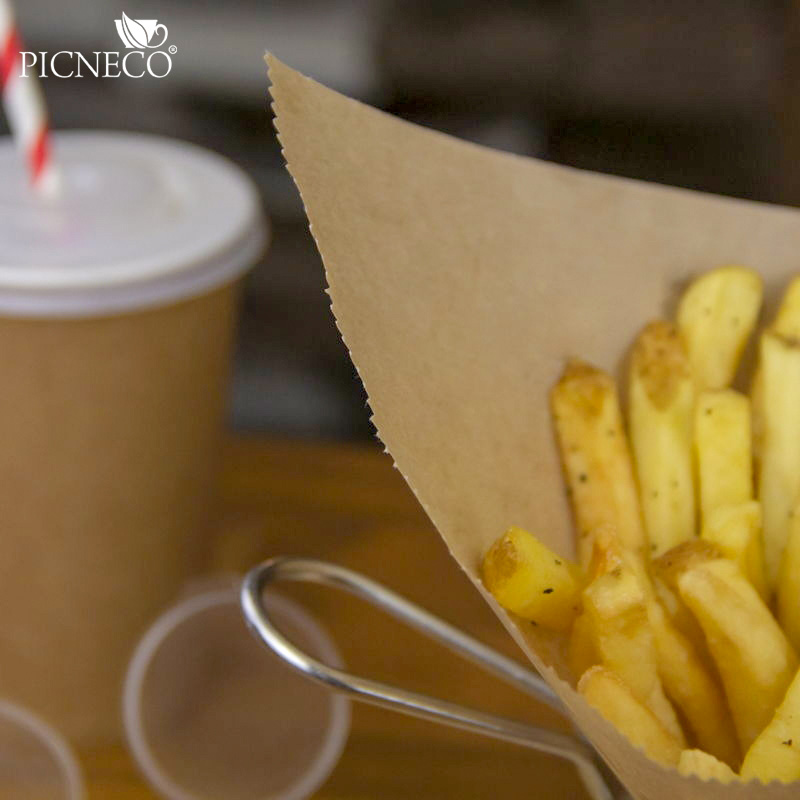 товар Бумажный крафт уголок для бургера, 175*175 мм UG017Kr