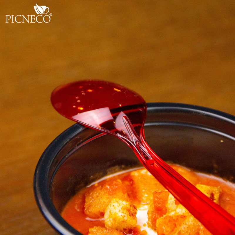 товар Пластиковая одноразовая красная ложка ПРЕМИУМ, 180 мм SPP201R