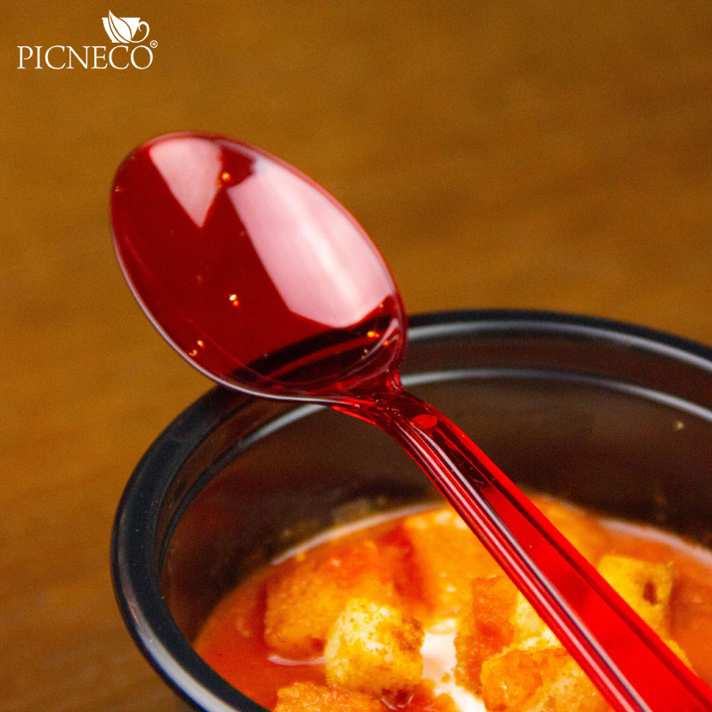 товар Пластиковая одноразовая красная ложка ПРЕМИУМ, 180 мм SPP201R