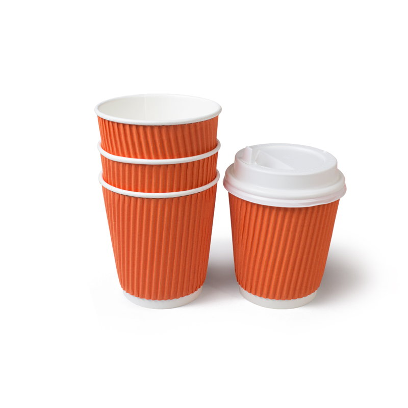 товар Бумажный гофрированный стакан, оранжевый, 250 мл (макс. 280 мл) ST025O