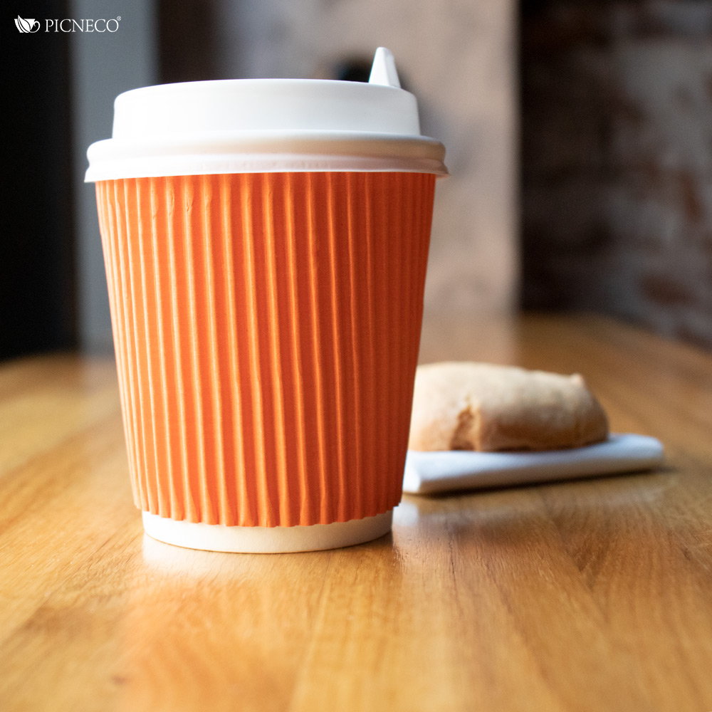 товар Бумажный гофрированный стакан, оранжевый, 250 мл (макс. 280 мл) ST025O