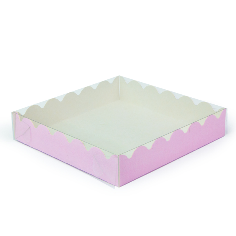Упаковка для десертов, розовая, 150*150*30 мм