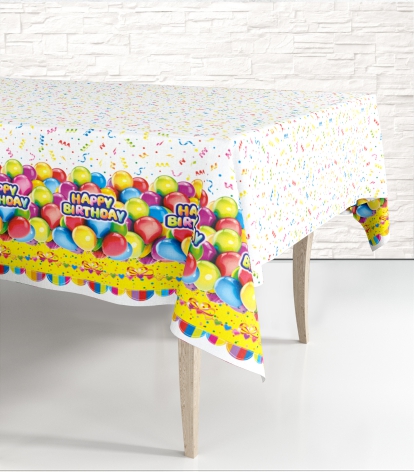 товар Одноразовая скатерть полиэтиленовая "День рождения" 120*180 см SKT31591