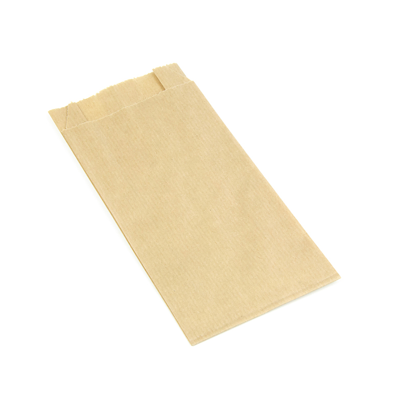 Бумажный пакет с плоским дном 90*35*190 мм, крафт