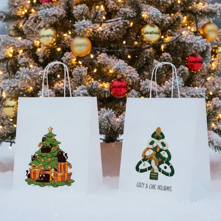 товар Подарочный пакет с кручеными ручками новогодний, 220*120*250, 80 г/м2 BPK022-NY