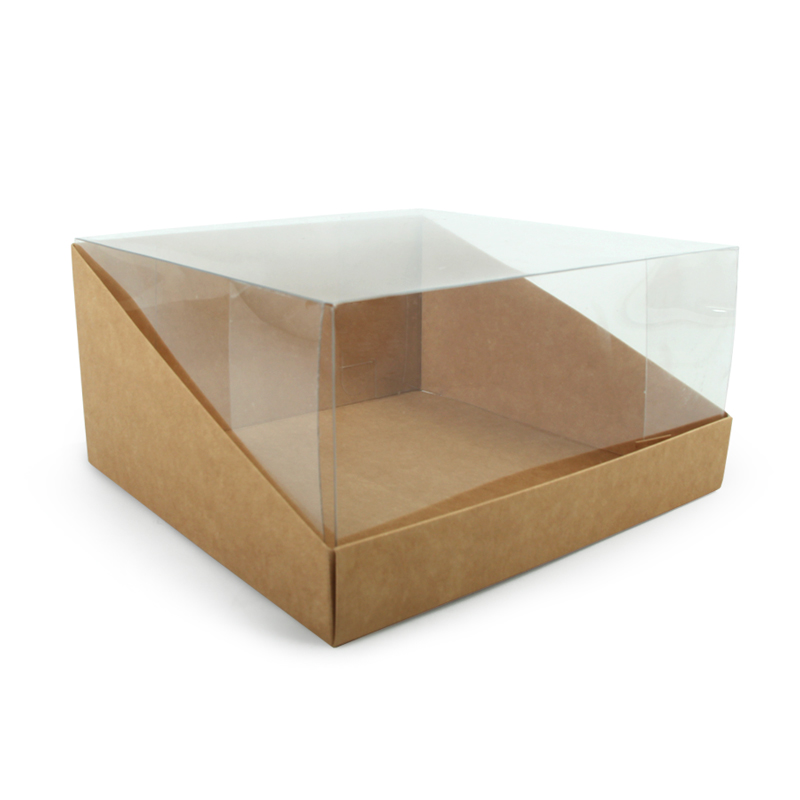 товар Коробка под торт с окном крафт, 225*225*105 мм, дно BK403