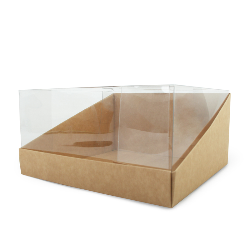 товар Коробка под торт с окном крафт, 225*225*105 мм, дно BK403