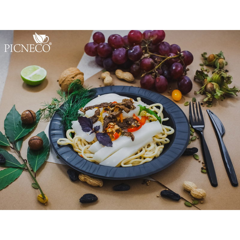 товар Пластиковая одноразовая черная вилка ПРЕМИУМ, 180 мм SPP202C