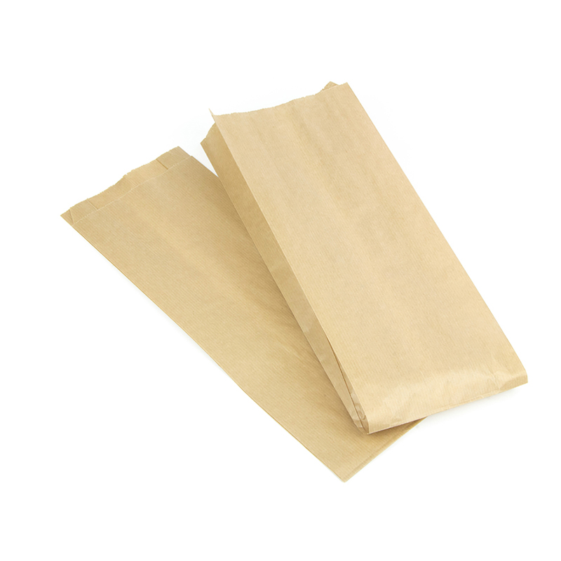 Бумажный пакет с плоским дном, 140*60*370 мм, крафт