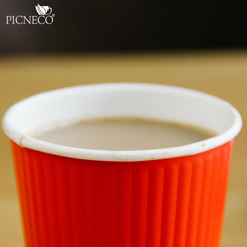 товар Двухслойный рифленый бумажный стакан, красный, 250 мл (макс. 270 мл) STG225R