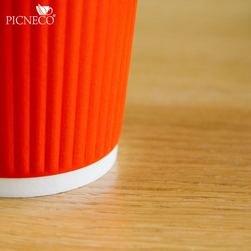 товар Двухслойный рифленый бумажный стакан, красный, 250 мл (макс. 270 мл) STG225R