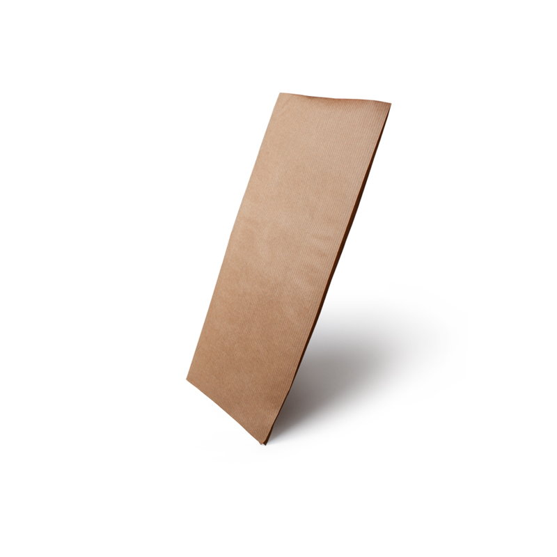 товар Бумажный плоский крафт пакет с прозрачными боковыми стенками, пятишовный, 130*70*310 мм KPO130Kr