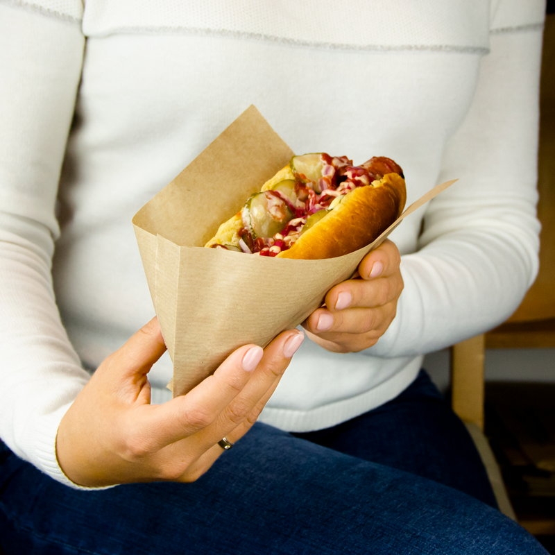 товар Бумажный уголок для бургера крафт 90*30*185 мм БУН V2-1008