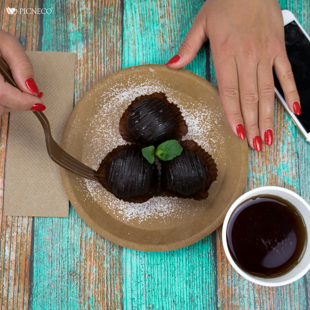 товар Одноразовая бумажная тарелка крафт 180 мм BP018kr