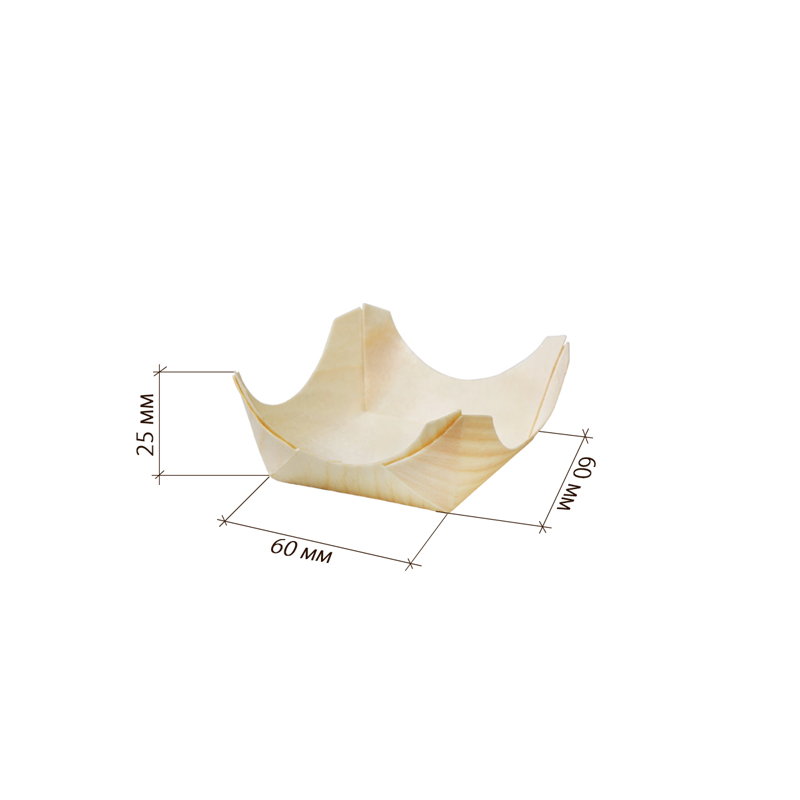 товар Деревянный лоток из шпона 60*60*25 мм DP202