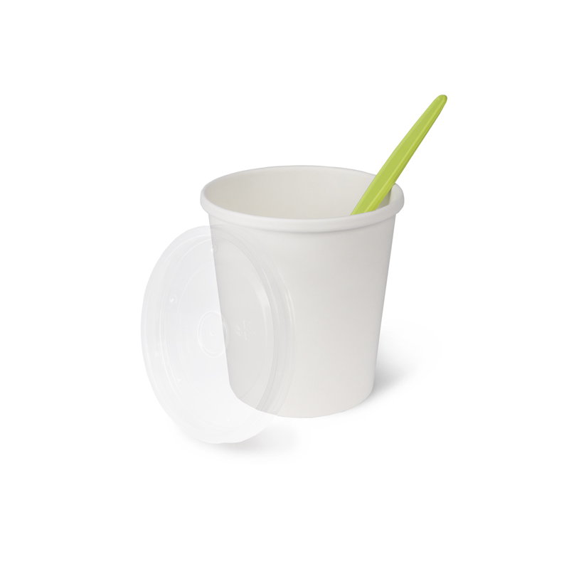 товар Одноразовая супница с пластиковой крышкой белая, 420 мл (макс. 480 мл) BK053p