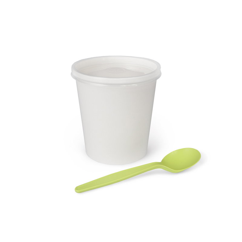 товар Одноразовая супница с пластиковой крышкой белая, 420 мл (макс. 480 мл) BK053p