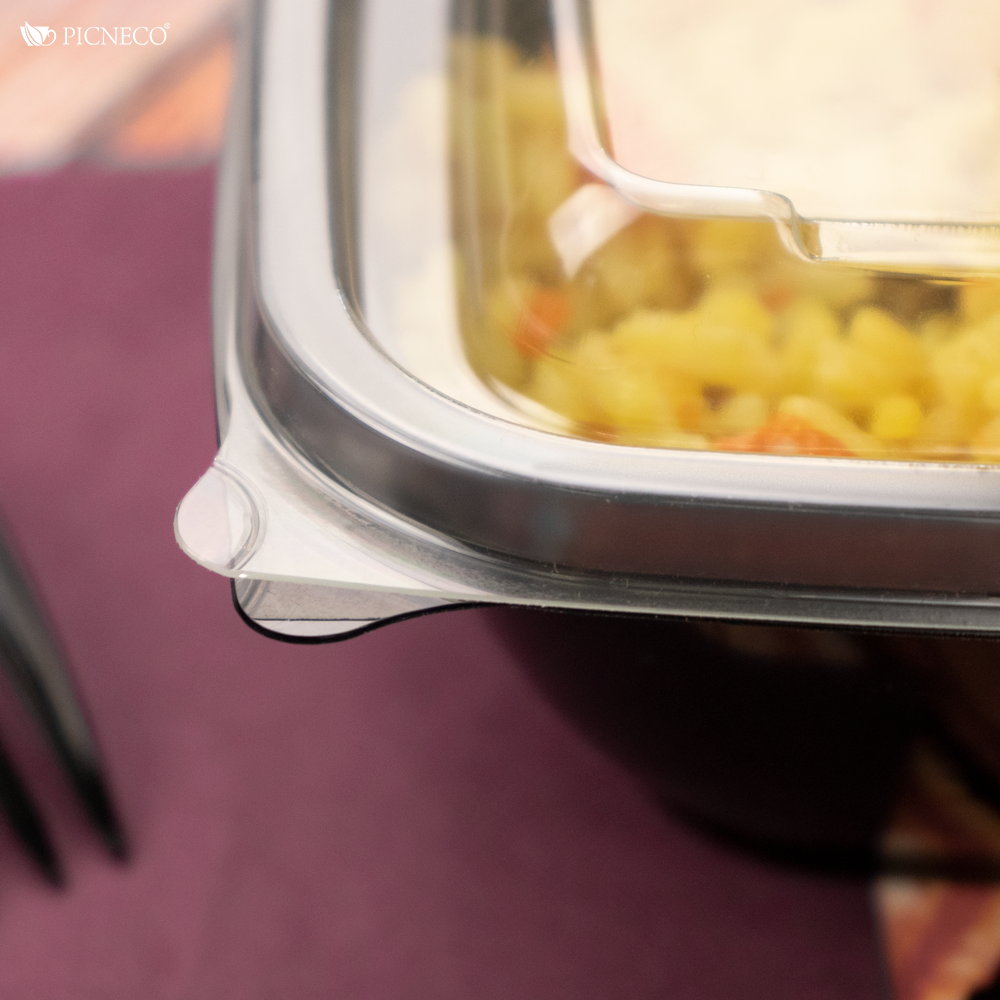 товар Контейнер квадратный ПЭТ, черный, 126х126х52 мм, 375 мл, Сп-1212, [крышка отдельно] PK12123C