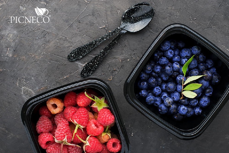 товар Контейнер квадратный ПЭТ, черный, 126х126х52 мм, 375 мл, Сп-1212, [крышка отдельно] PK12123C