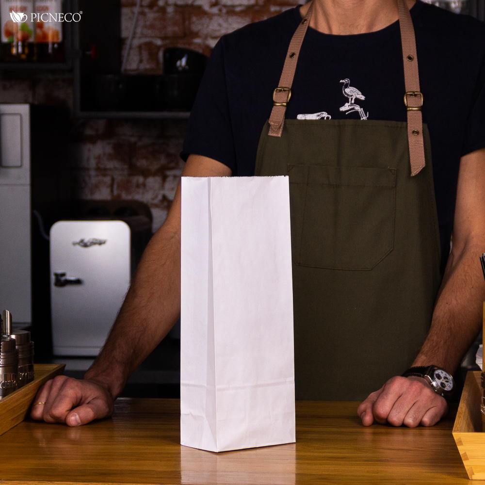 товар Бумажный пакет с прямоугольным дном, 120*80*330 мм, 65 г/м, белый BPD012