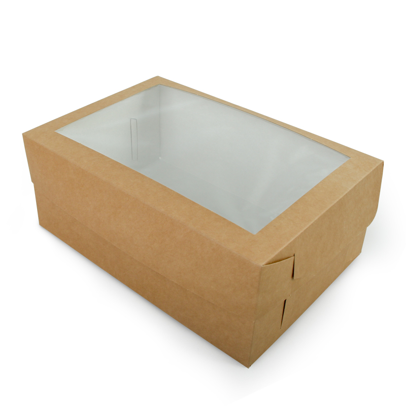 Упаковка для капкейков с окном (для 6 штук), 250*170*100 мм, крафт