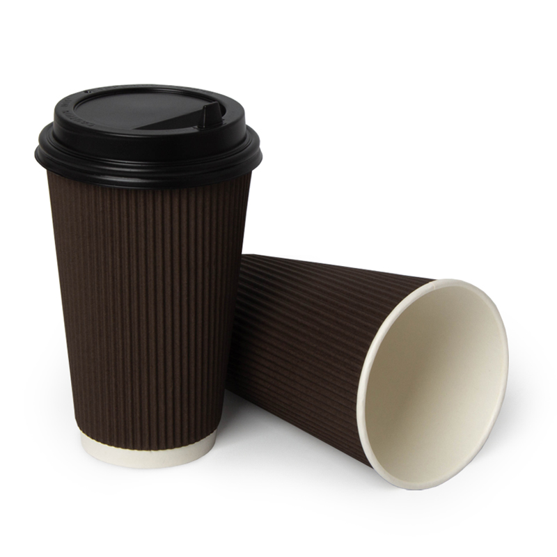 товар Бумажный гофрированный стакан, коричневый, 400 мл (макс. 450 мл) STG045Ko