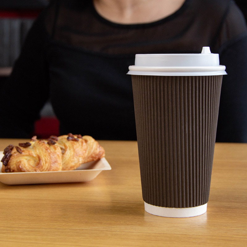 товар Бумажный гофрированный стакан, коричневый, 400 мл (макс. 450 мл) STG045Ko