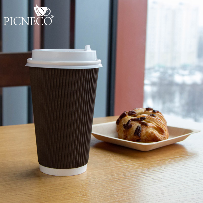 товар Бумажный гофрированный стакан, коричневый, 400 мл (макс. 450 мл) STG045Ko