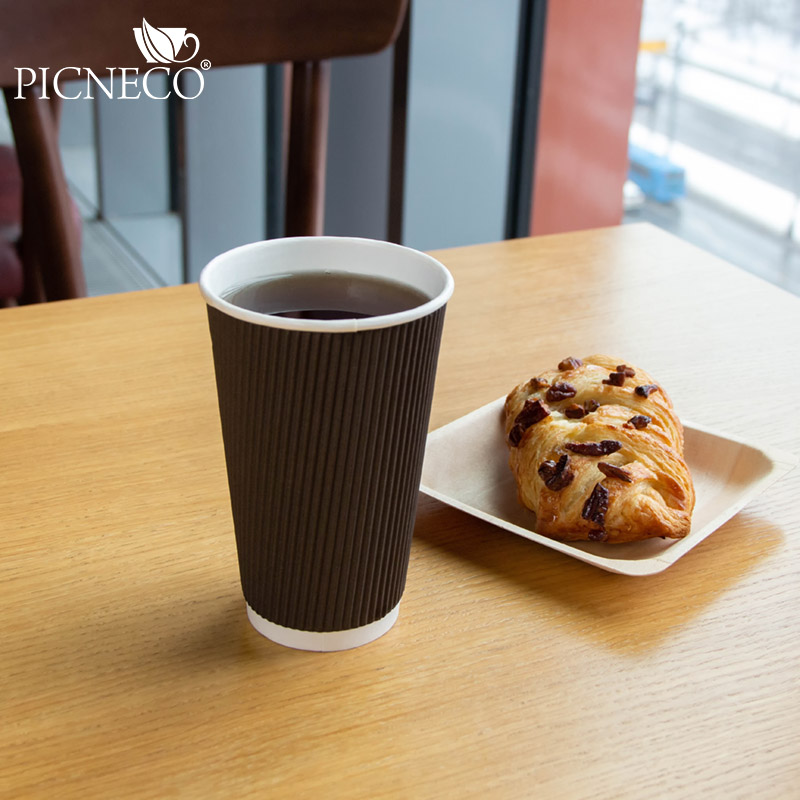 товар Бумажный гофрированный стакан, коричневый, 400 мл (макс. 450 мл) STG045Ko