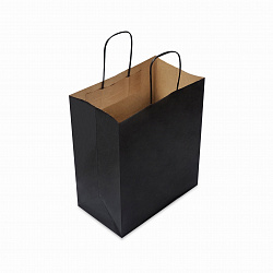 товар Черный пакет с крученными ручками, внутр крафт, 350*150*485, 78 г/м2 CKPK235