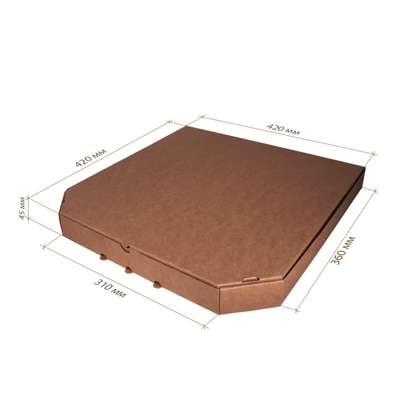 товар Коробка для пиццы, крафт, 420*420*45 мм PZ142Kr