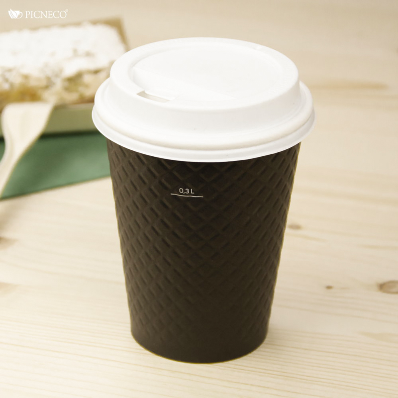 товар Бумажный двухслойный стакан с конгревом, черный, 350 мл STKG030C