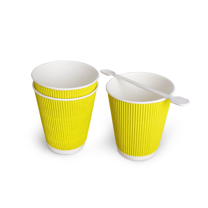 товар Бумажный гофрированный стакан, желтый, 250 мл (макс. 270 мл) STG125Y