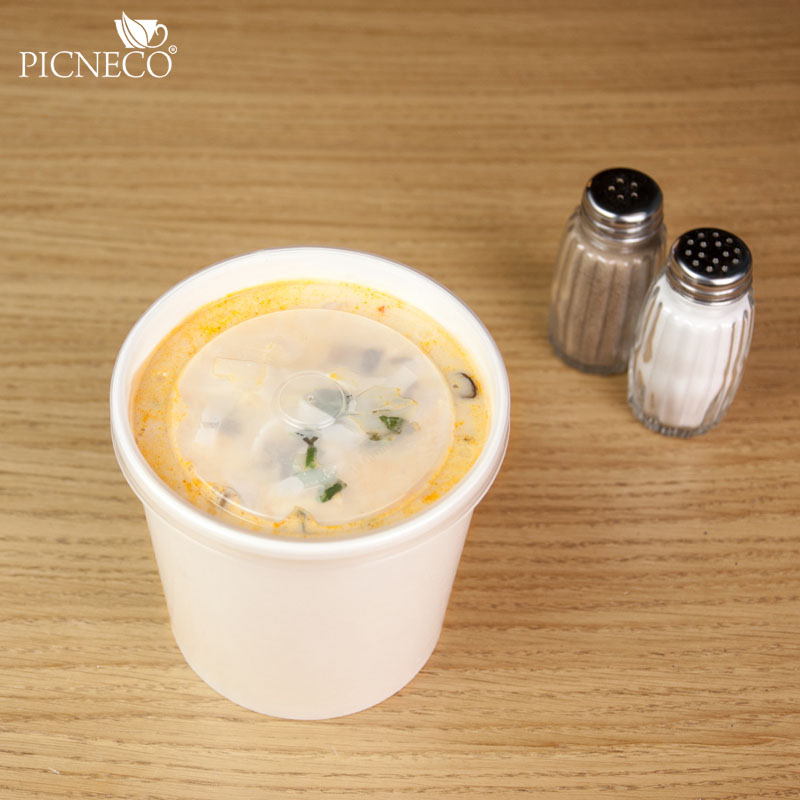 товар Одноразовая супница с пластиковой крышкой белая, 760 мл BK090p