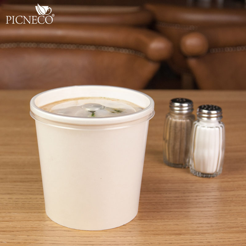 товар Одноразовая супница с пластиковой крышкой белая, 760 мл BK090p