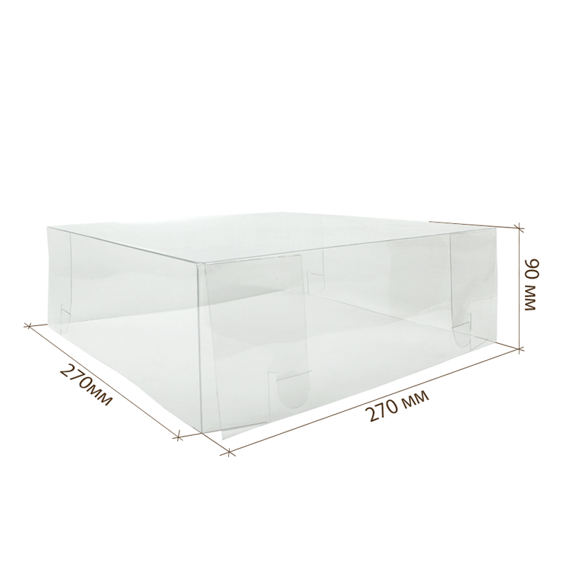 товар Коробка под торт с окном крафт, 270*270*90 мм, крышка BK404k