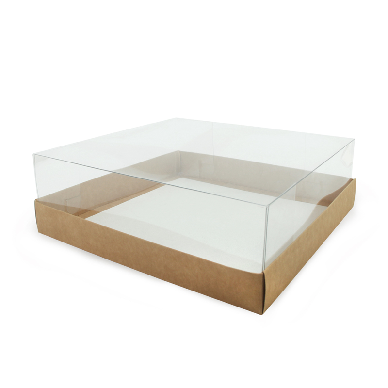 товар Коробка под торт с окном крафт, 270*270*90 мм, крышка BK404k