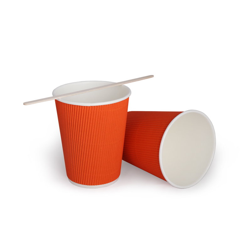 товар Бумажный гофрированный стакан, оранжевый, 350 мл (макс. 400 мл) STG135O