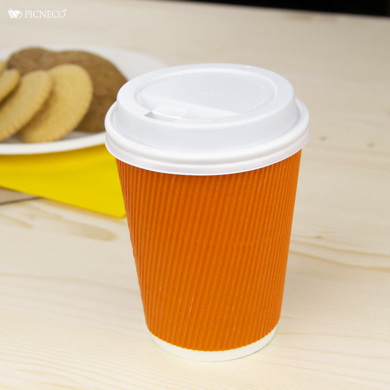 товар Бумажный гофрированный стакан, оранжевый, 350 мл (макс. 400 мл) STG135O