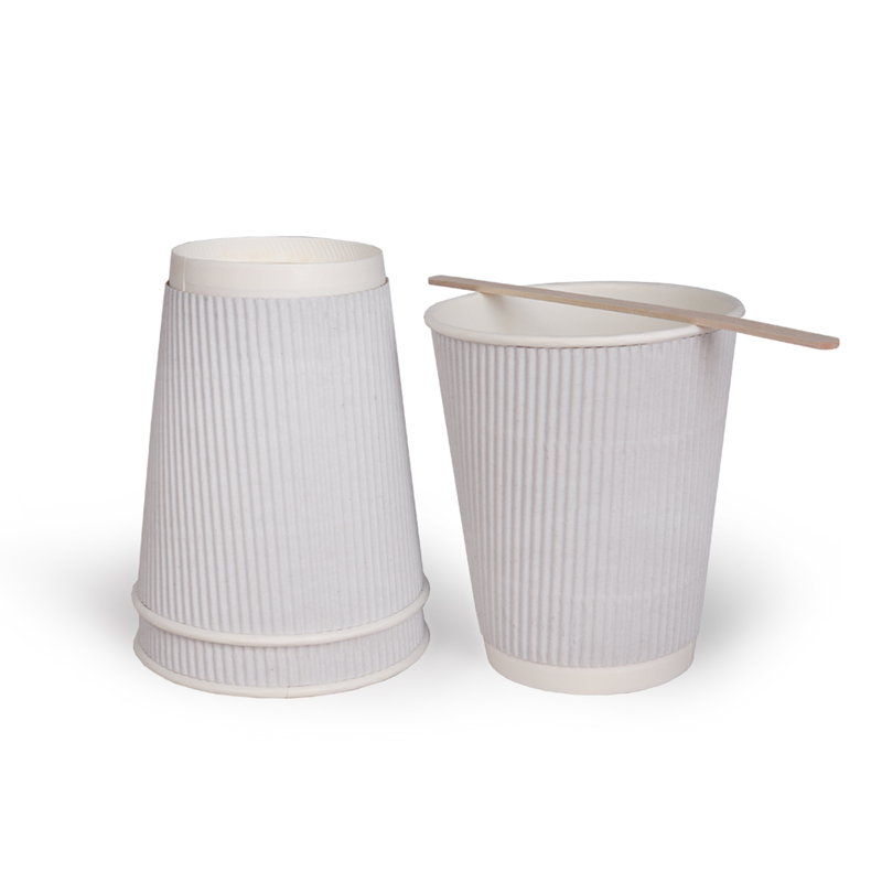 товар Бумажный гофрированный стакан, белый, 250 мл (макс. 270 мл) STG125B