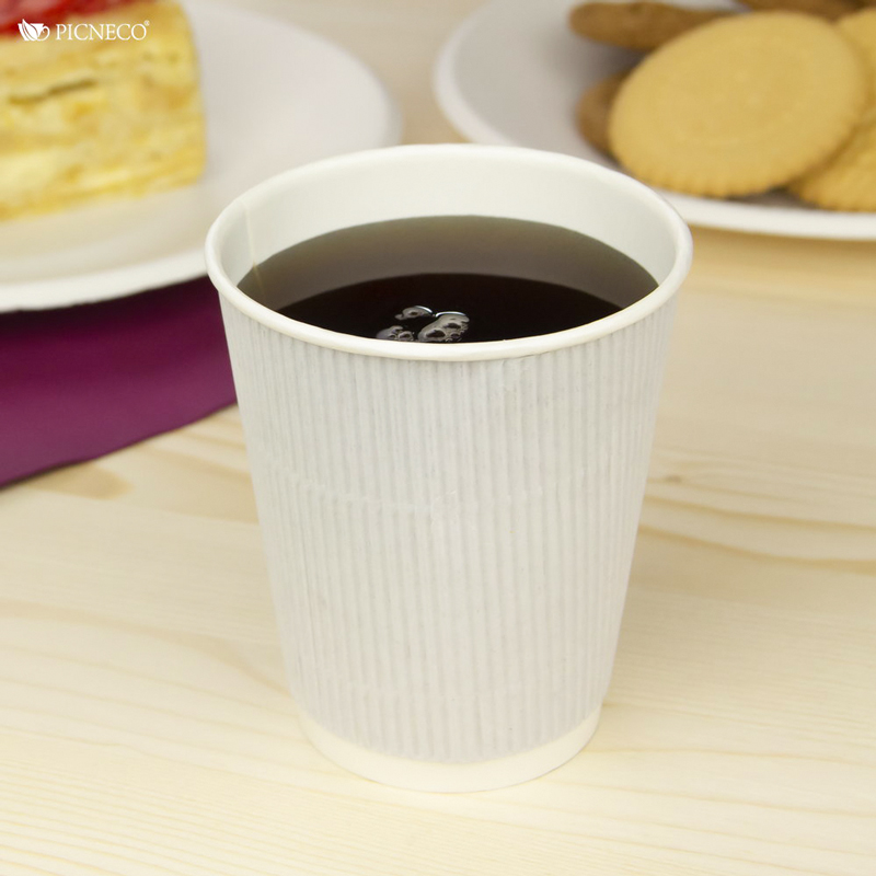 товар Бумажный гофрированный стакан, белый, 250 мл (макс. 270 мл) STG125B