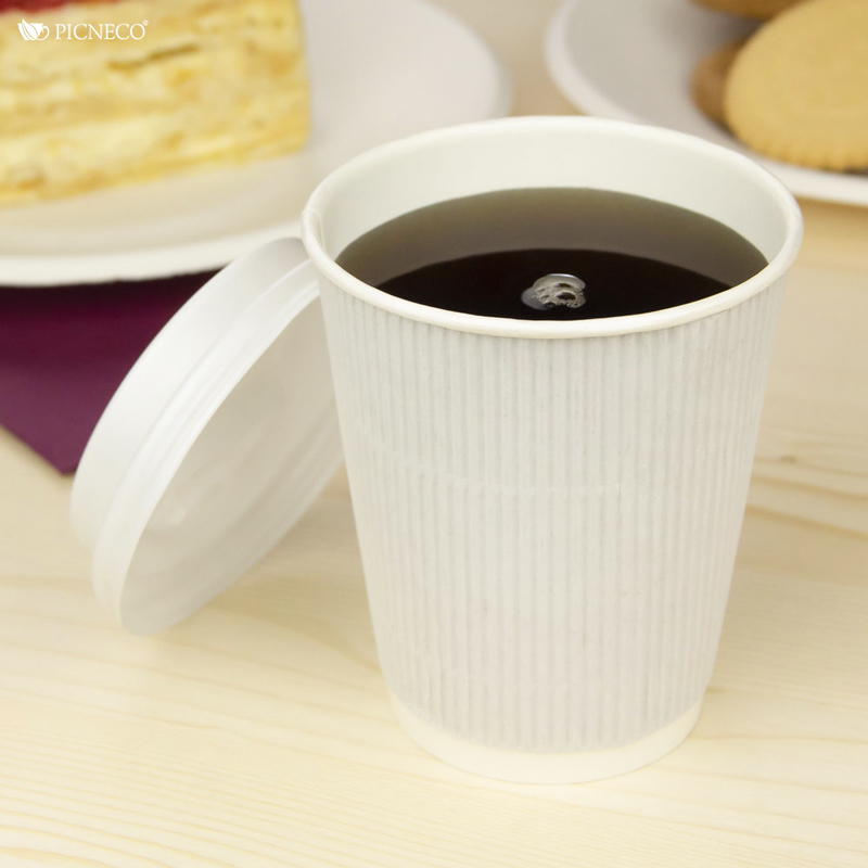 товар Бумажный гофрированный стакан, белый, 250 мл (макс. 270 мл) STG125B