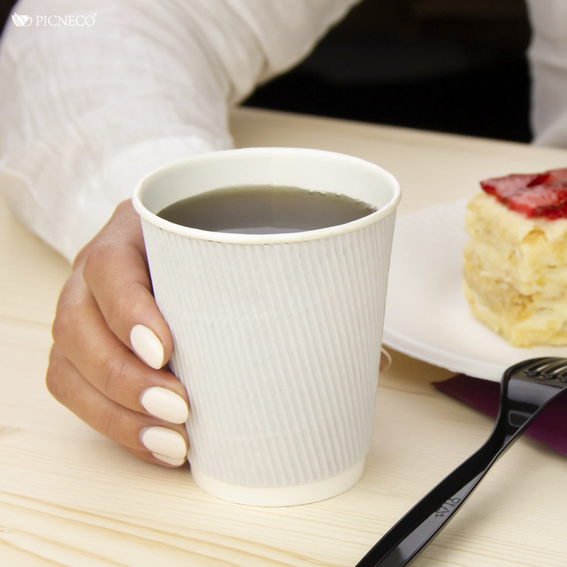 товар Бумажный гофрированный стакан, белый, 250 мл (макс. 270 мл) STG125B