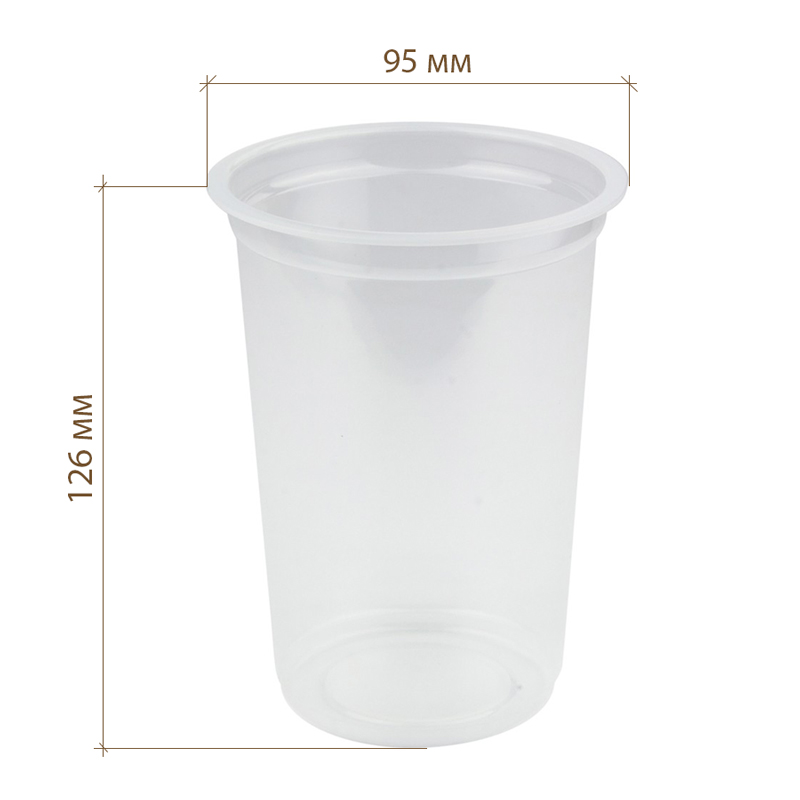 товар Круглый контейнер прозрачный ПП (подходит под запайку), 500 мл, D=95 мм PK9550