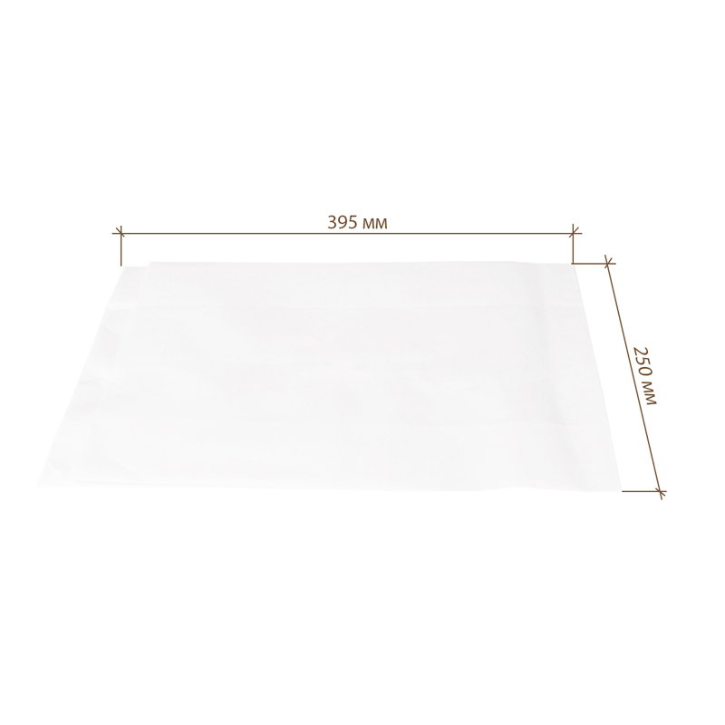 товар Бумажный крафт пакет с плоским дном, пергаментный, белый, 250*110*350 мм KLD125