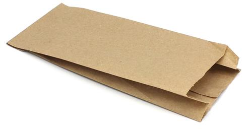 Бумажный крафт пакет с плоским дном, плоский пакет, 90*40*205